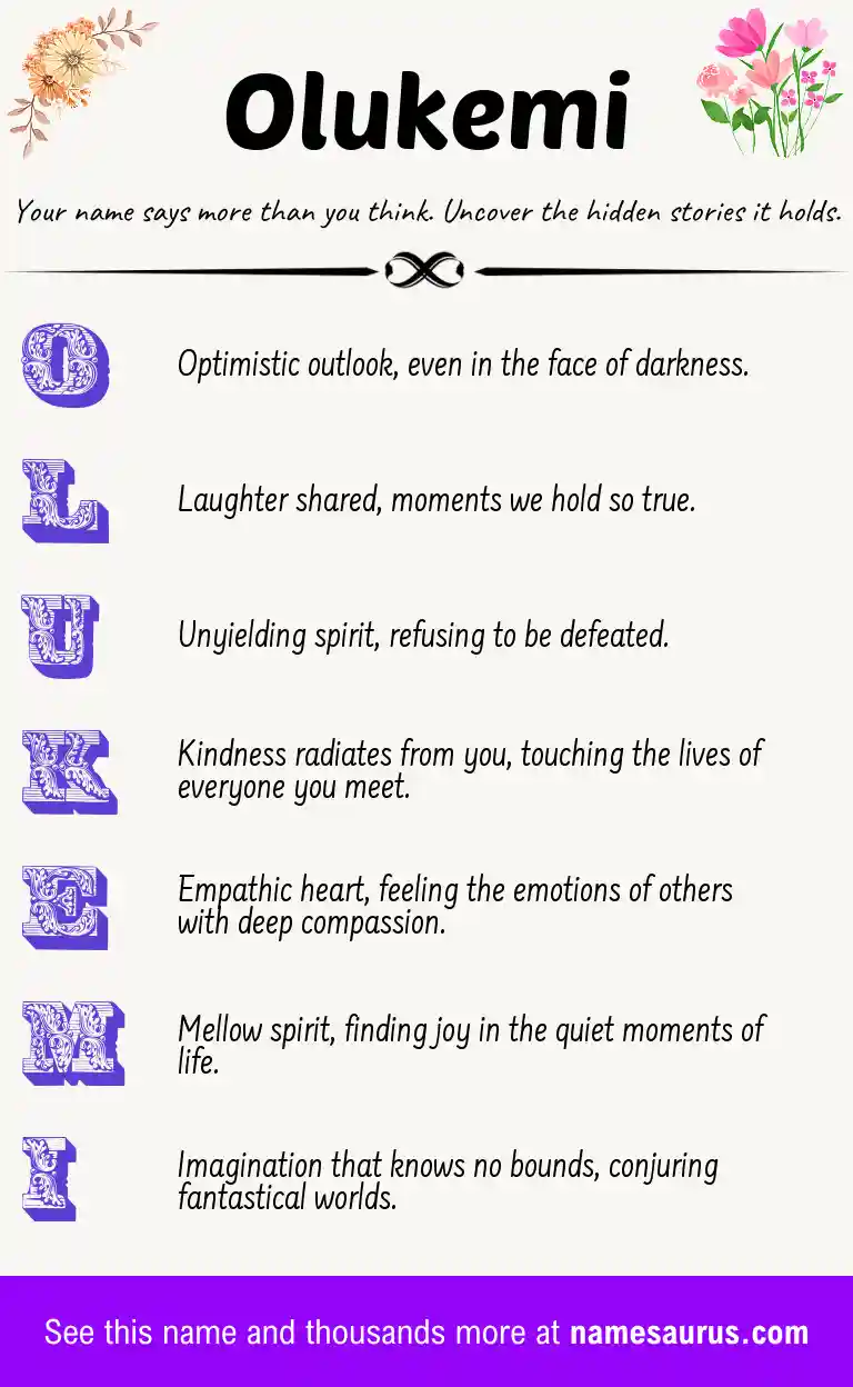 Acrostic poem about Olukemi.