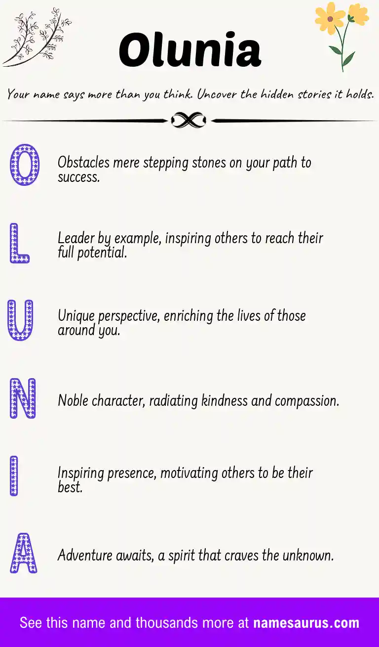Acrostic poem about Olunia.