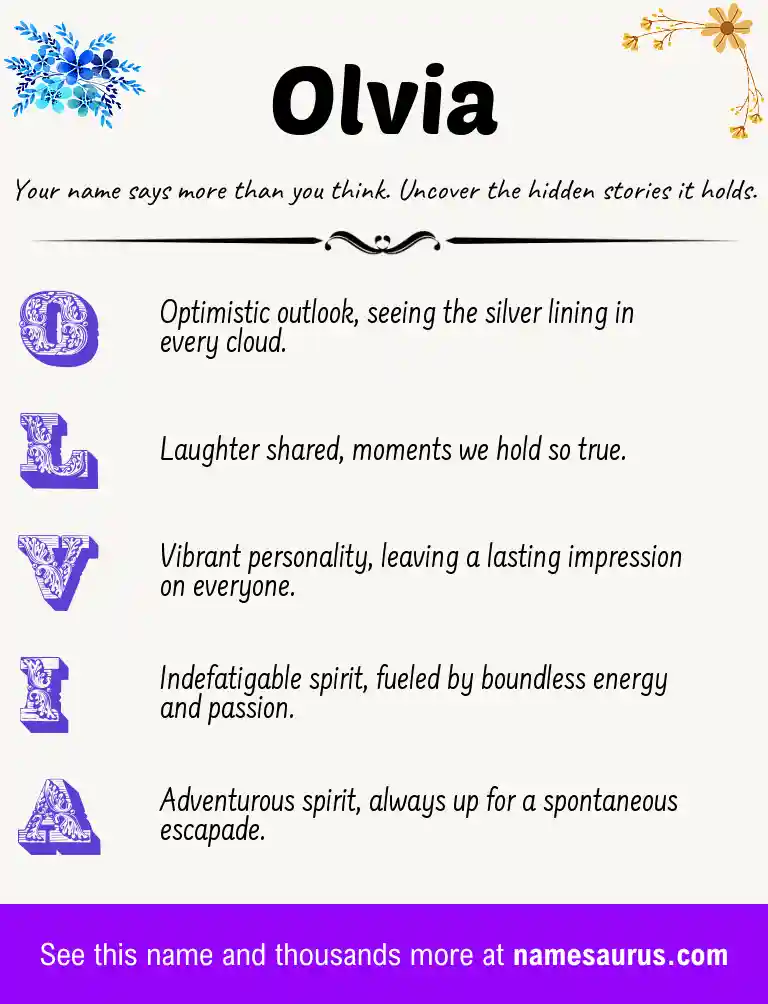 Acrostic poem about Olvia.