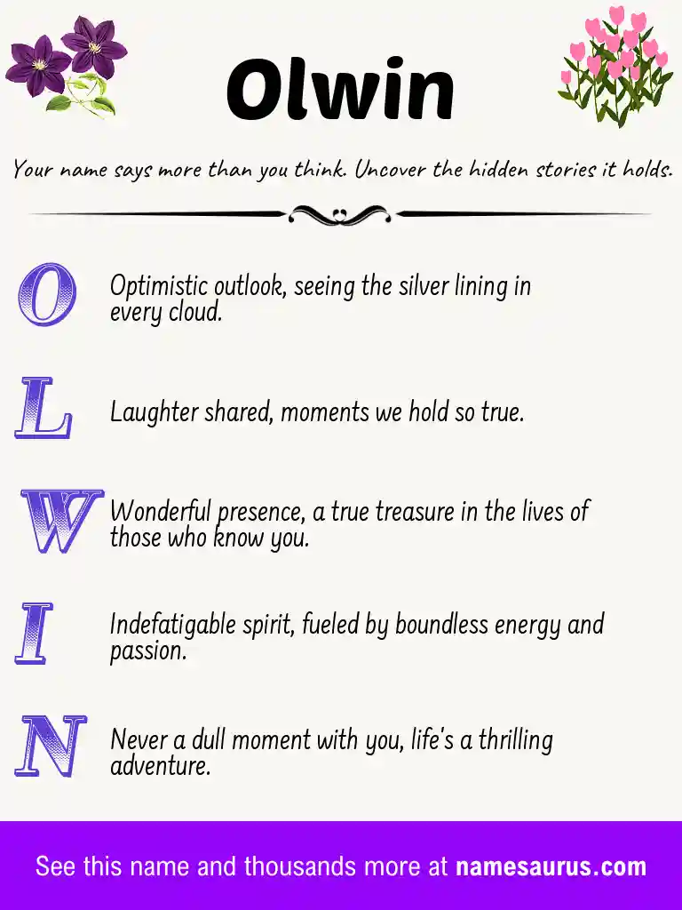 Acrostic poem about Olwin.