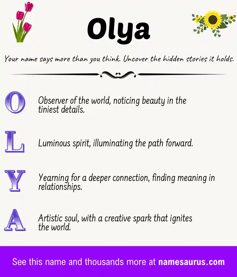 Acrostic poem about Olya.