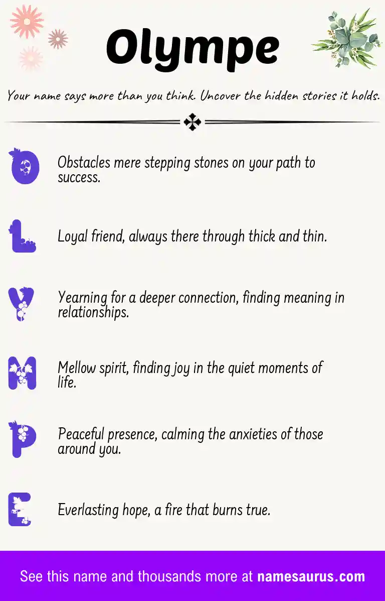 Acrostic poem about Olympe.