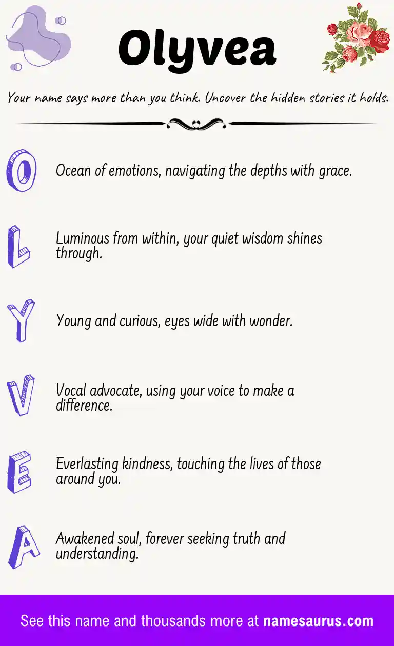 Acrostic poem about Olyvea.