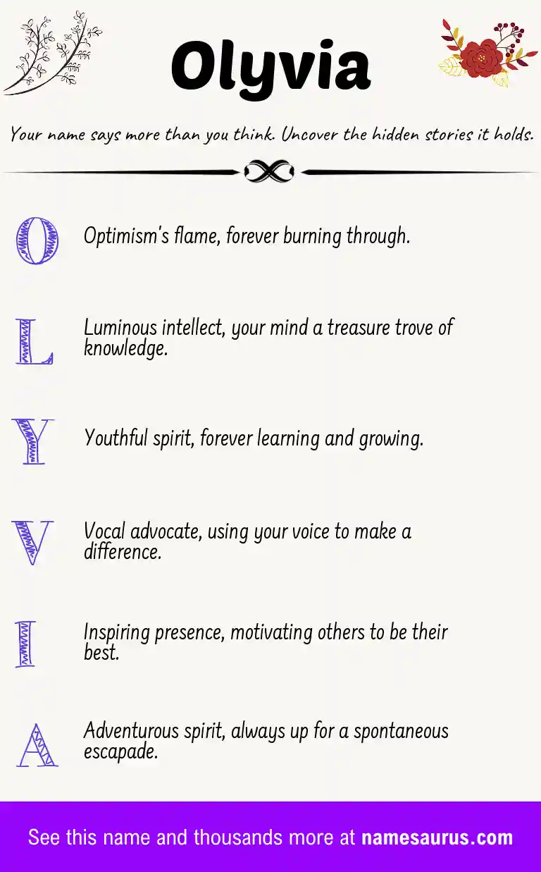 Acrostic poem about Olyvia.