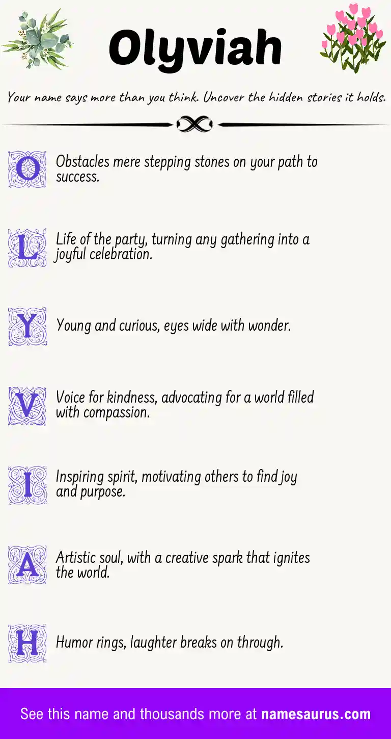 Acrostic poem about Olyviah.