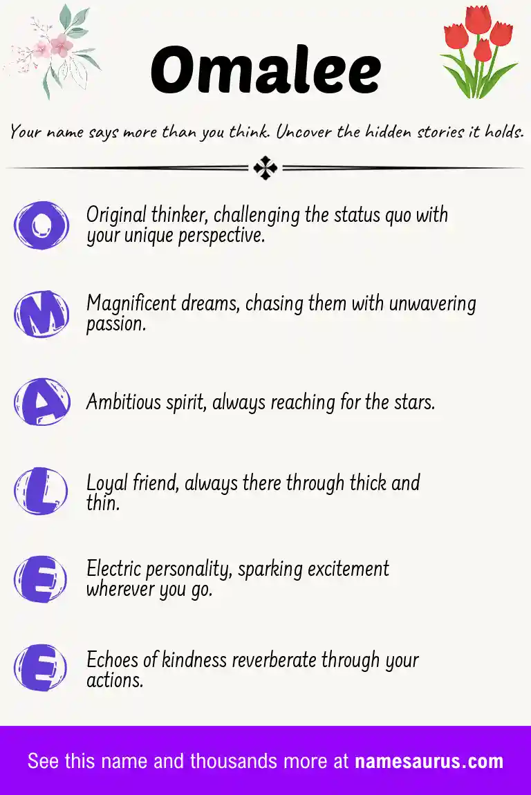 Acrostic poem about Omalee.