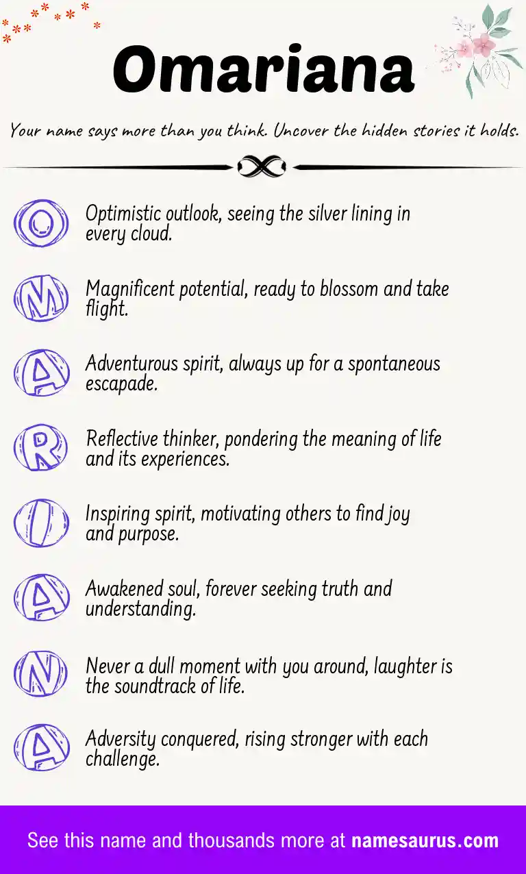 Acrostic poem about Omariana.