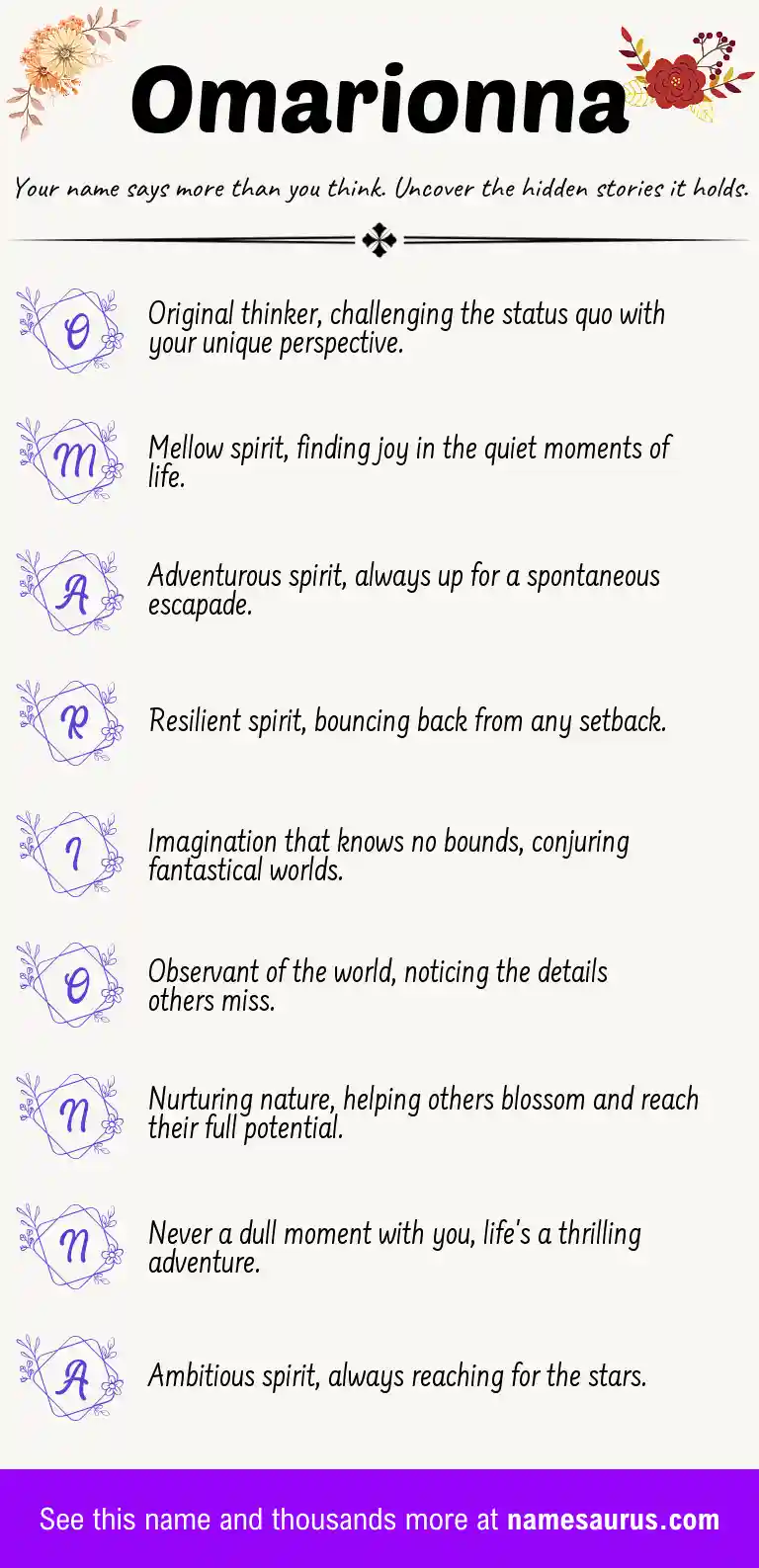Acrostic poem about Omarionna.