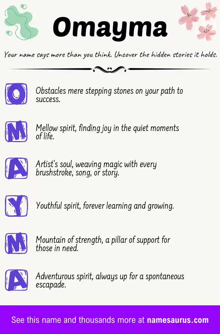 Acrostic poem about Omayma.
