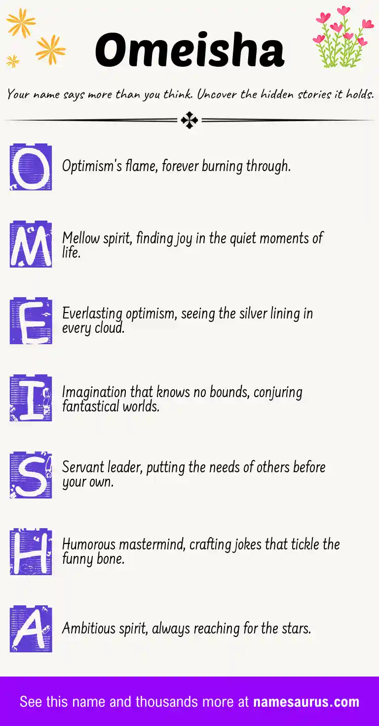 Acrostic poem about Omeisha.
