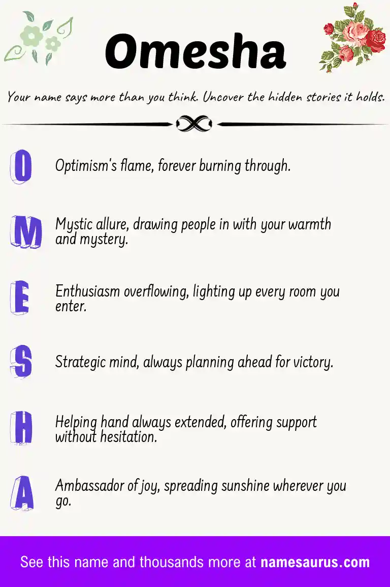 Acrostic poem about Omesha.