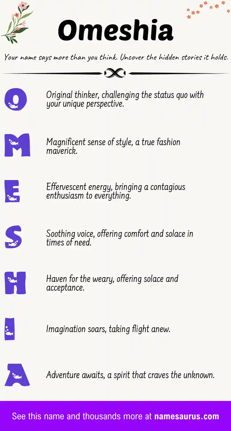 Acrostic poem about Omeshia.