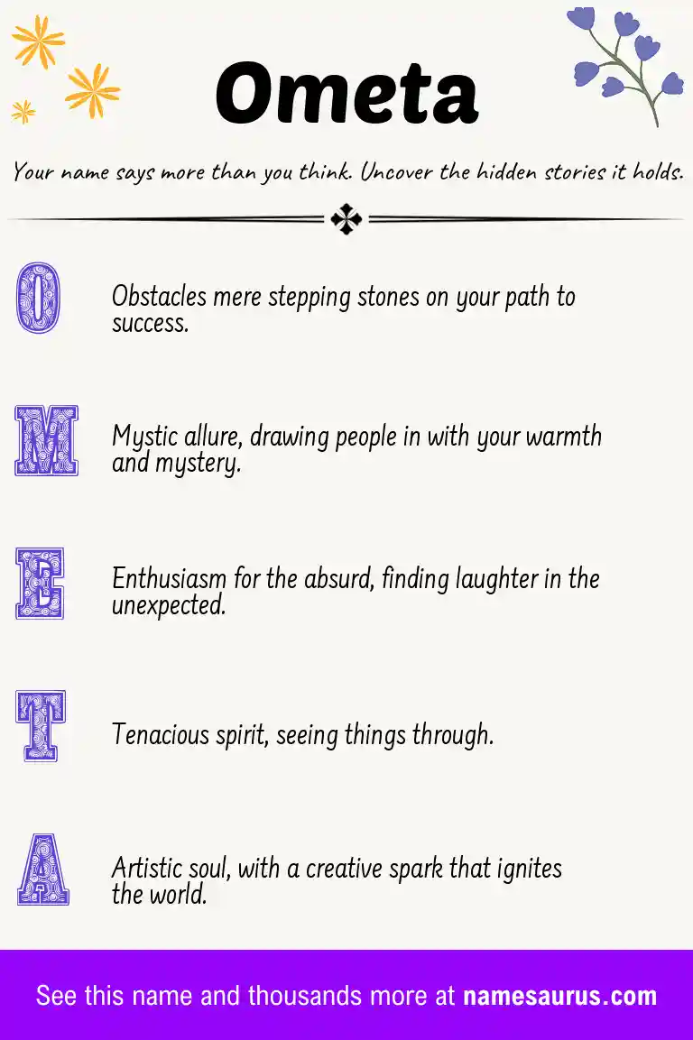 Acrostic poem about Ometa.