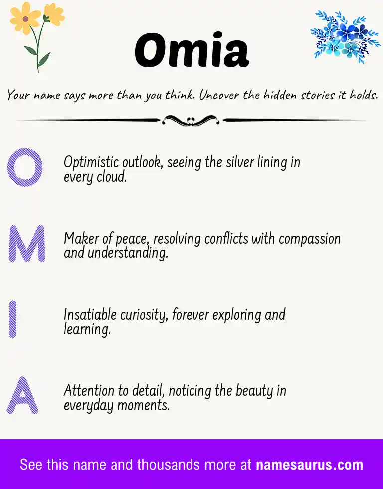 Acrostic poem about Omia.