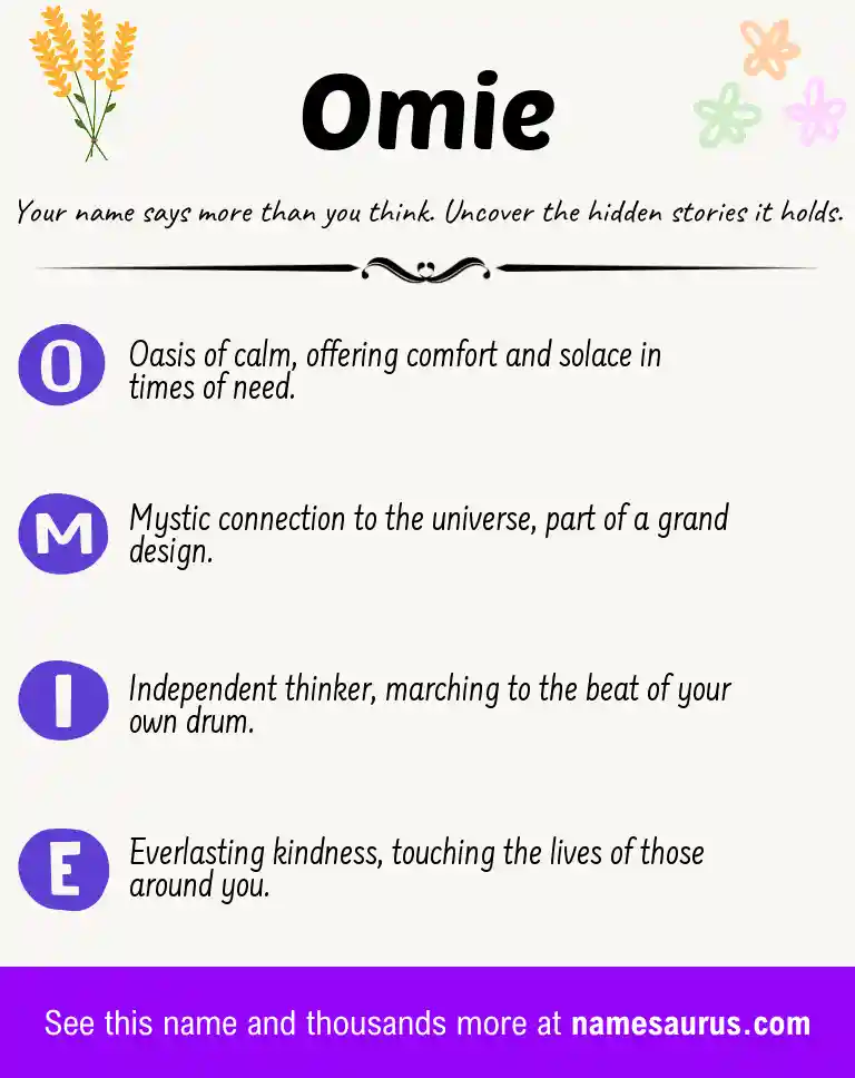 Acrostic poem about Omie.