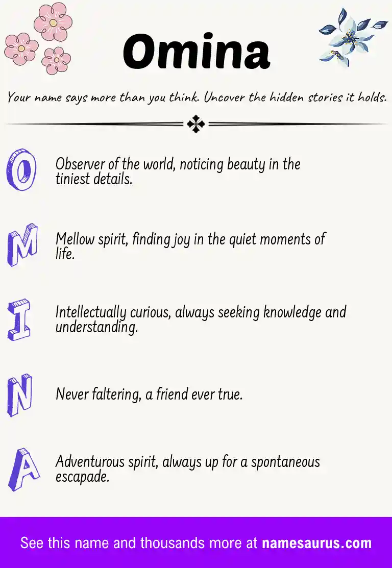 Acrostic poem about Omina.