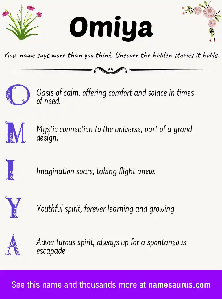 Acrostic poem about Omiya.
