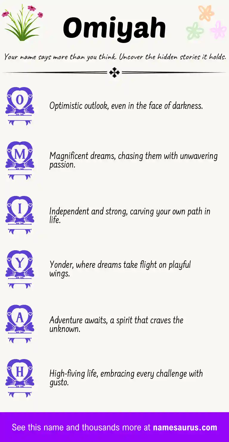 Acrostic poem about Omiyah.