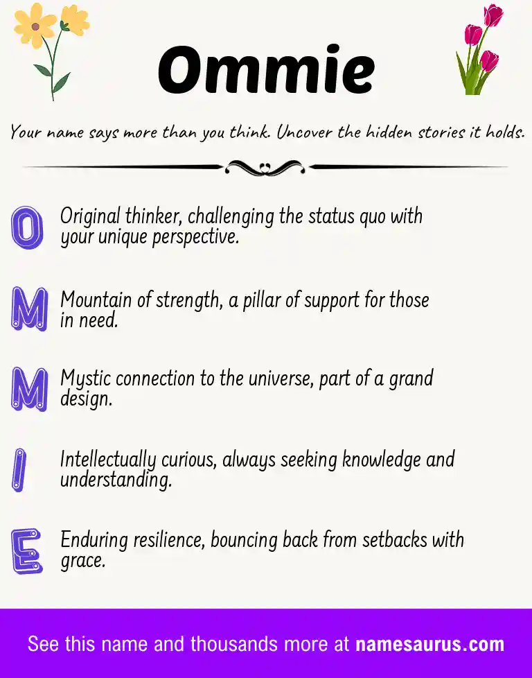 Acrostic poem about Ommie.