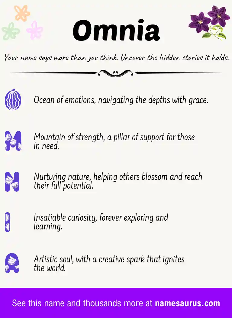 Acrostic poem about Omnia.