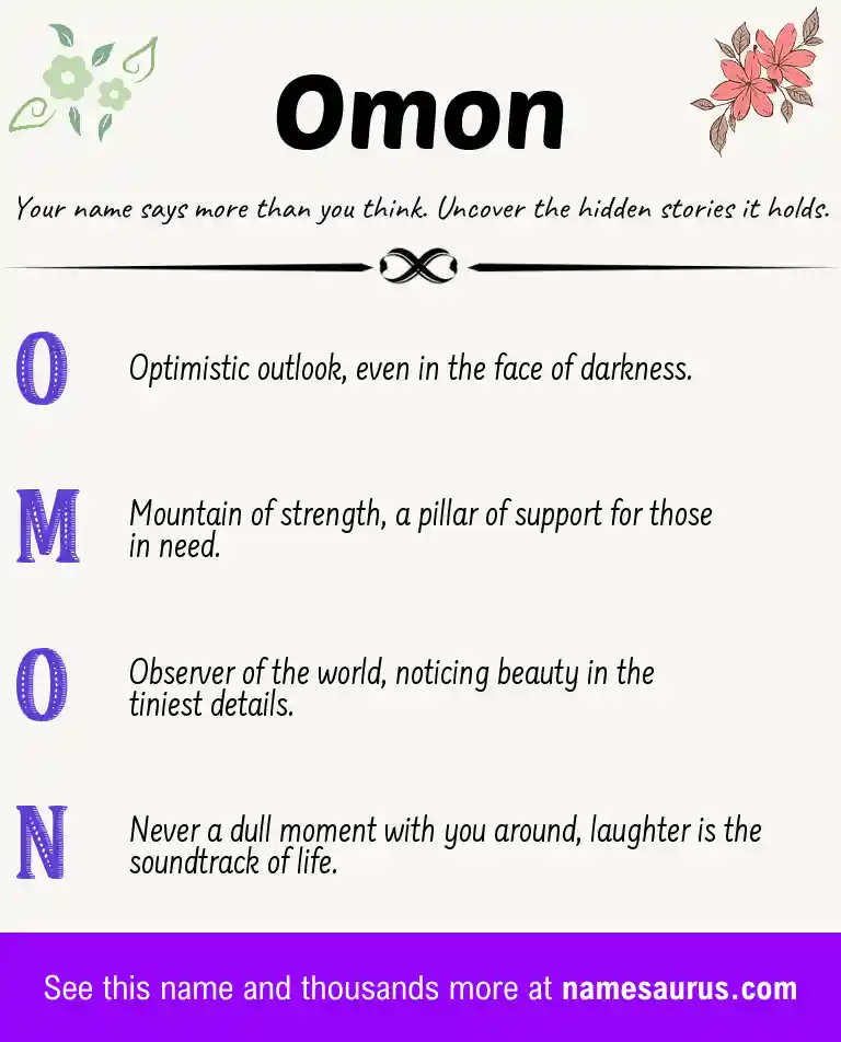 Acrostic poem about Omon.