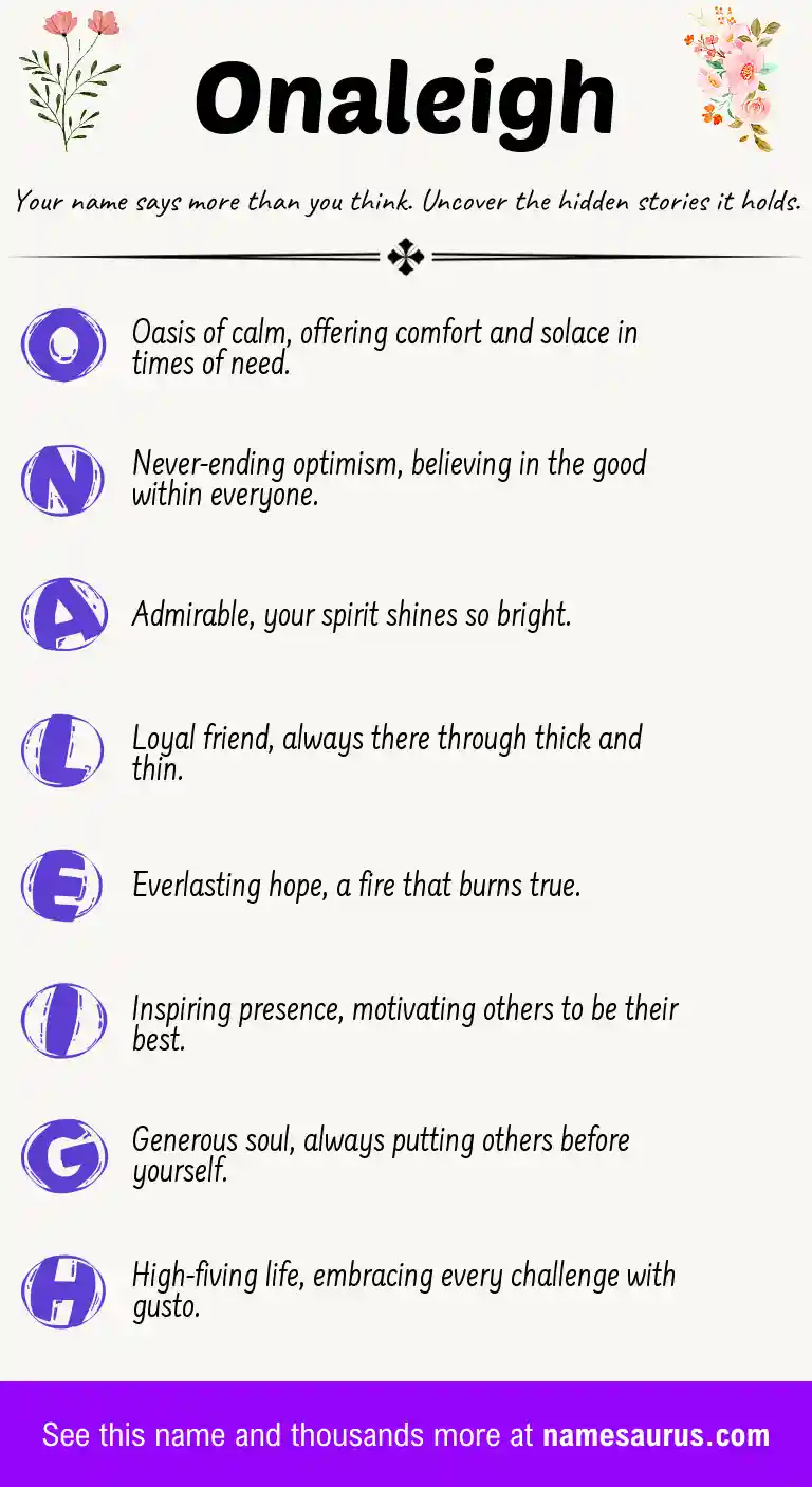 Acrostic poem about Onaleigh.