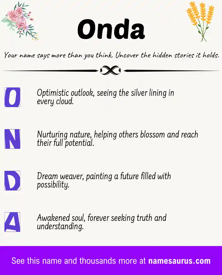 Acrostic poem about Onda.