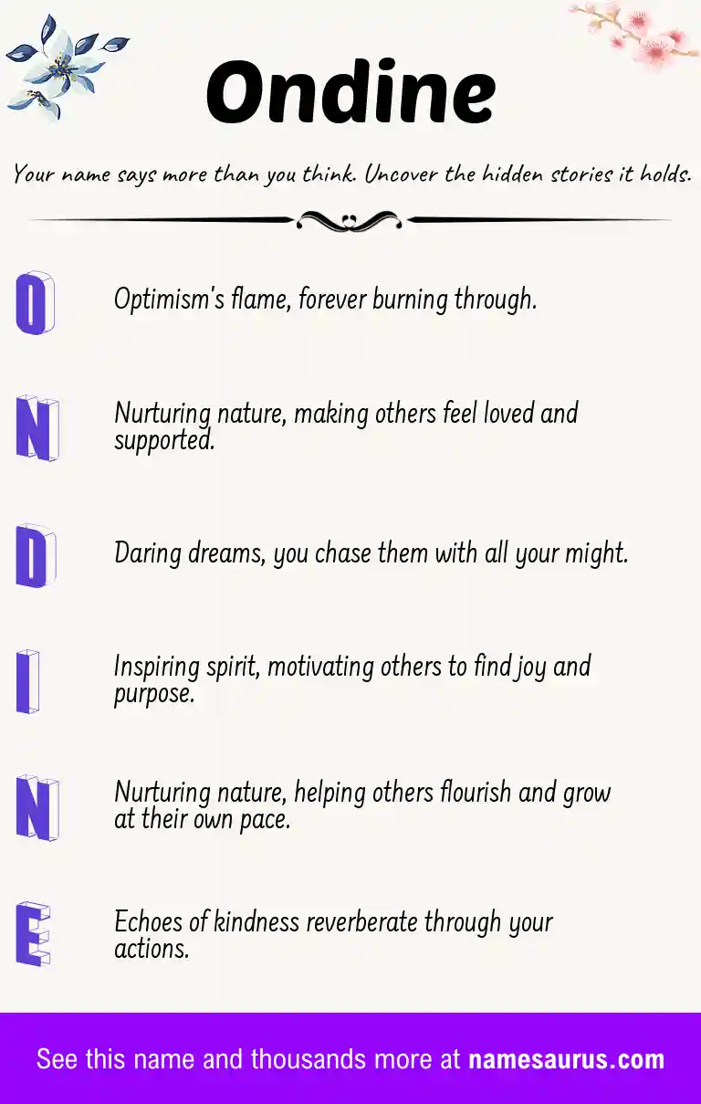 Acrostic poem about Ondine.