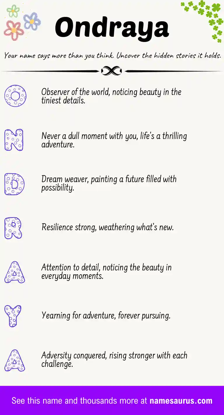Acrostic poem about Ondraya.