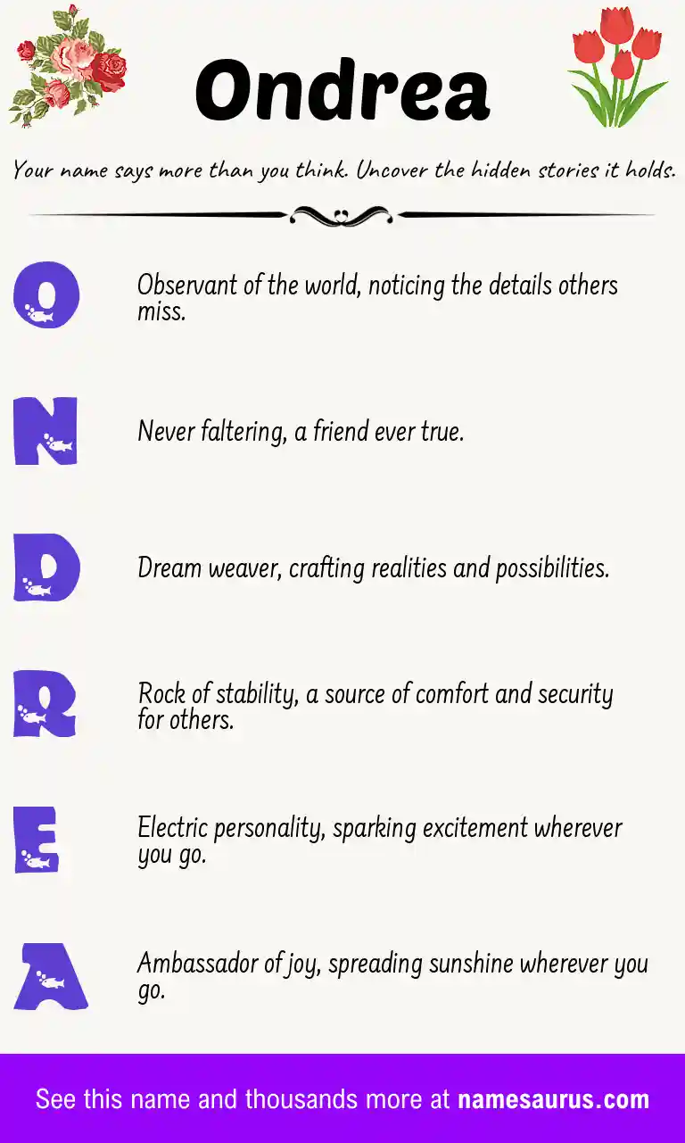 Acrostic poem about Ondrea.
