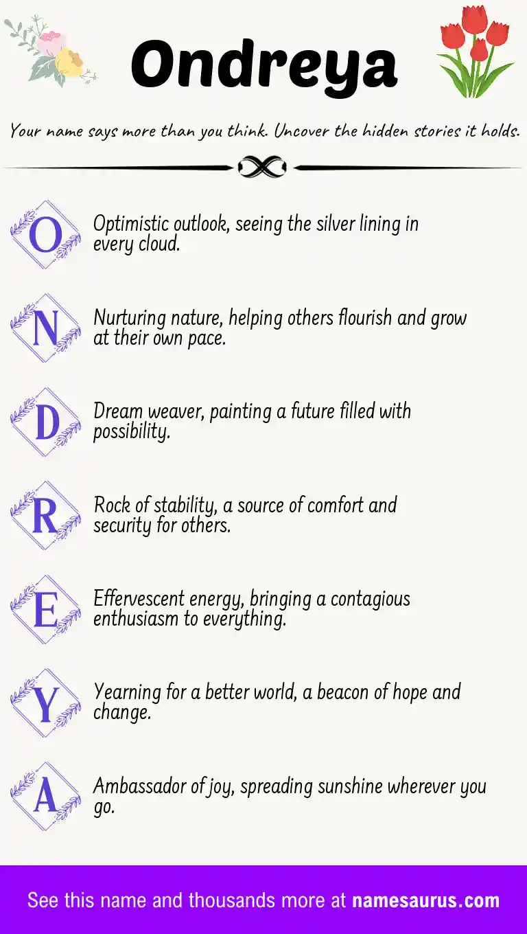 Acrostic poem about Ondreya.