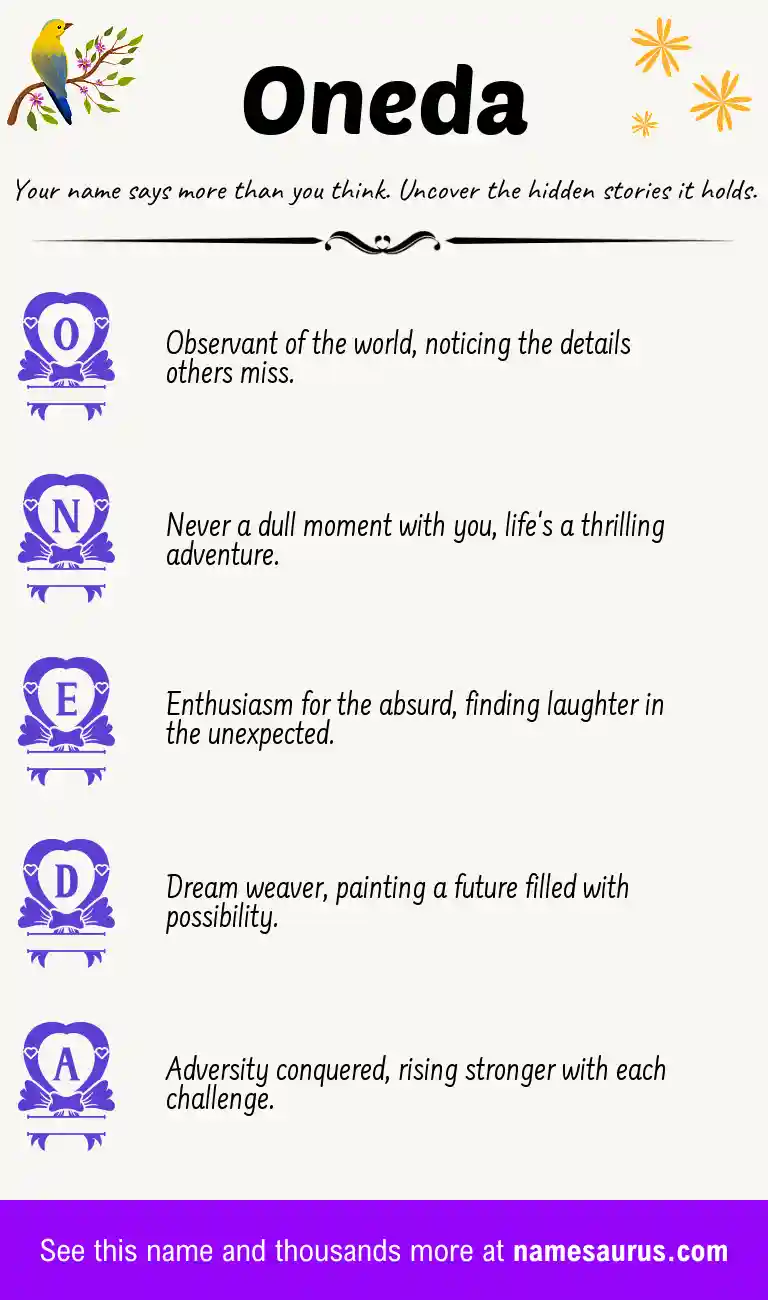 Acrostic poem about Oneda.