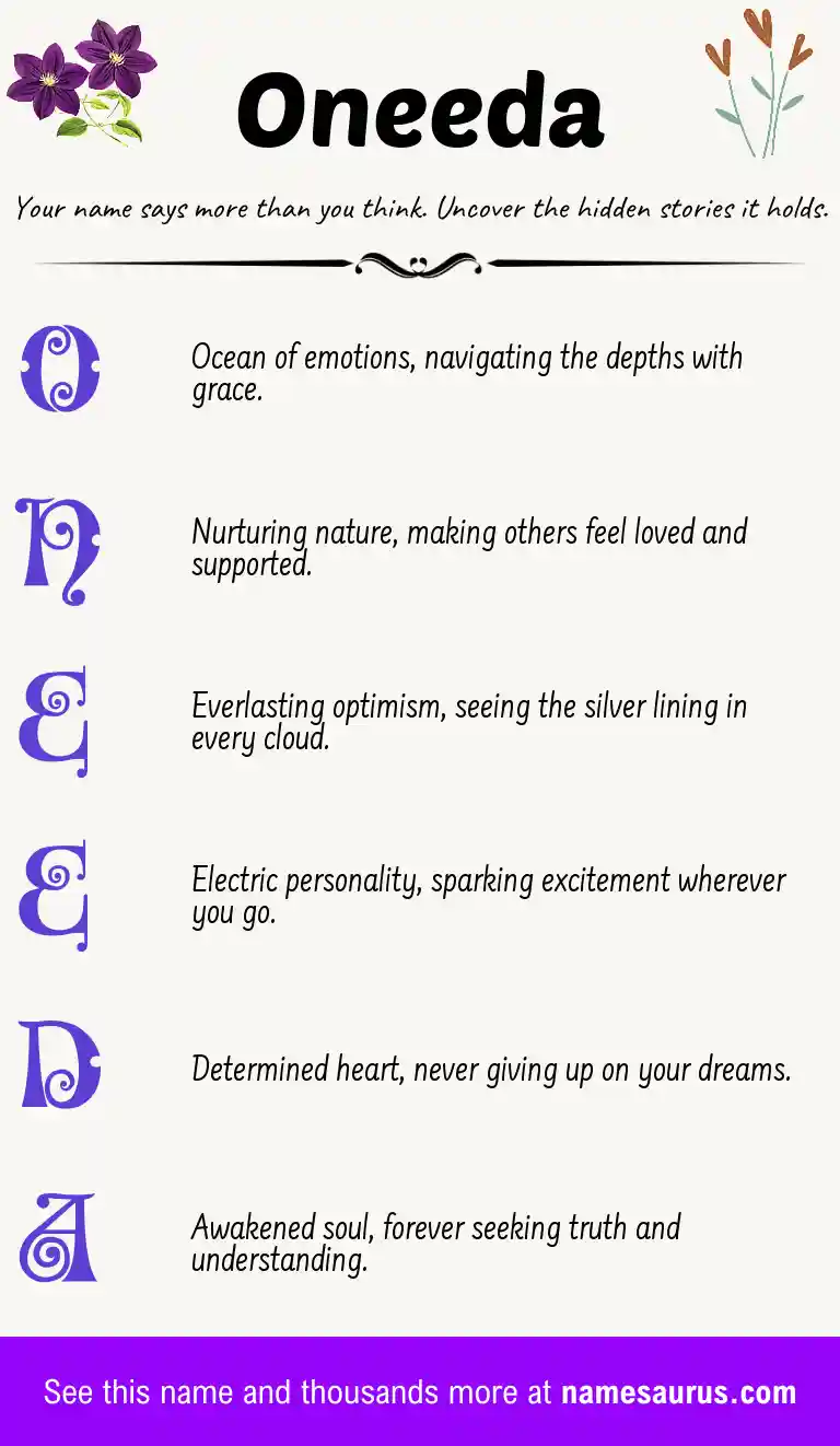 Acrostic poem about Oneeda.