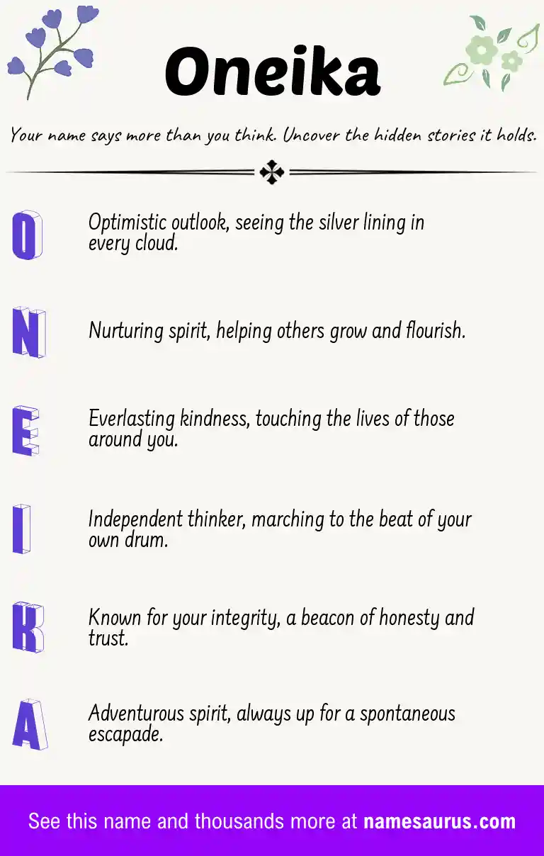 Acrostic poem about Oneika.