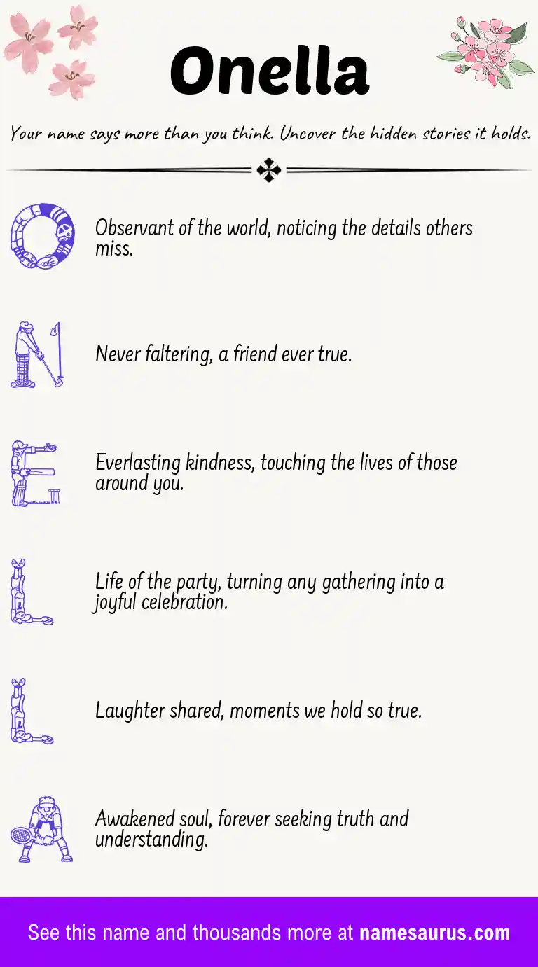 Acrostic poem about Onella.
