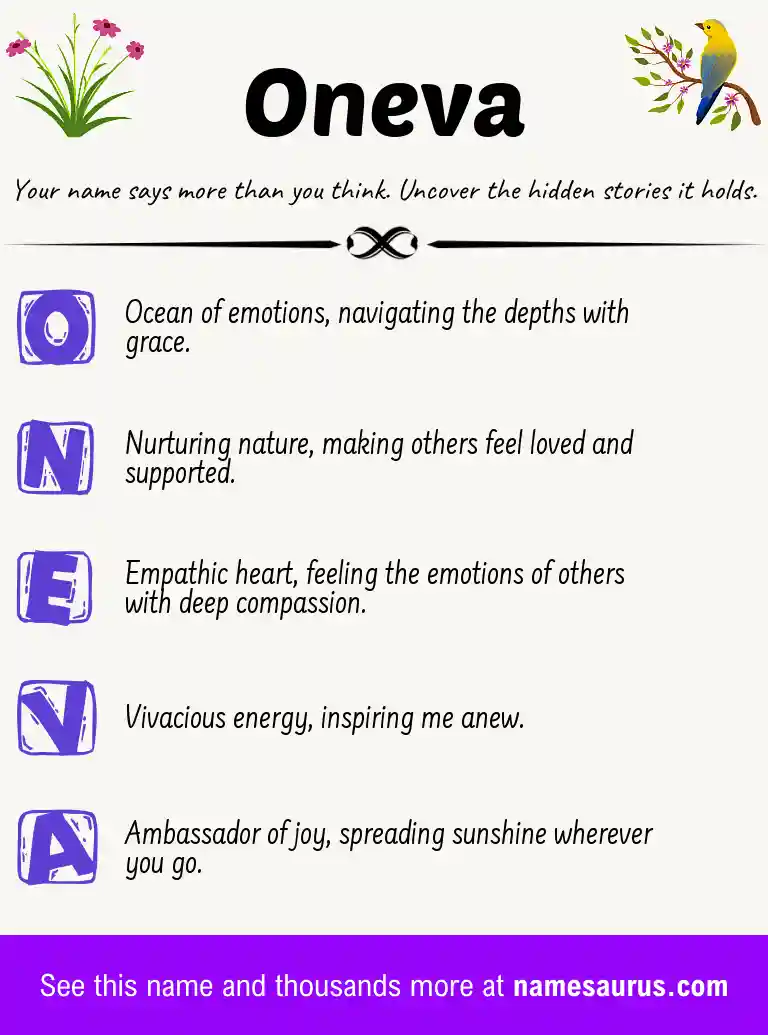 Acrostic poem about Oneva.