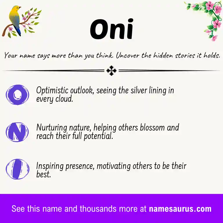 Acrostic poem about Oni.