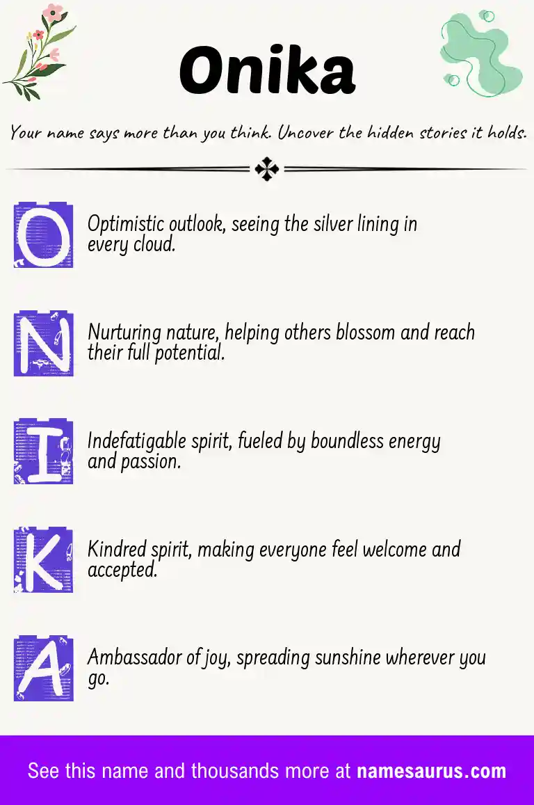 Acrostic poem about Onika.