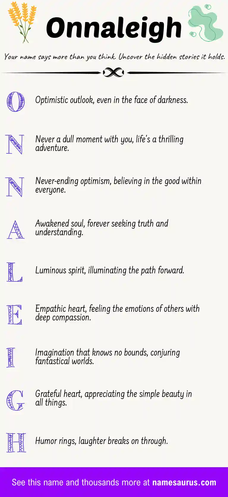 Acrostic poem about Onnaleigh.