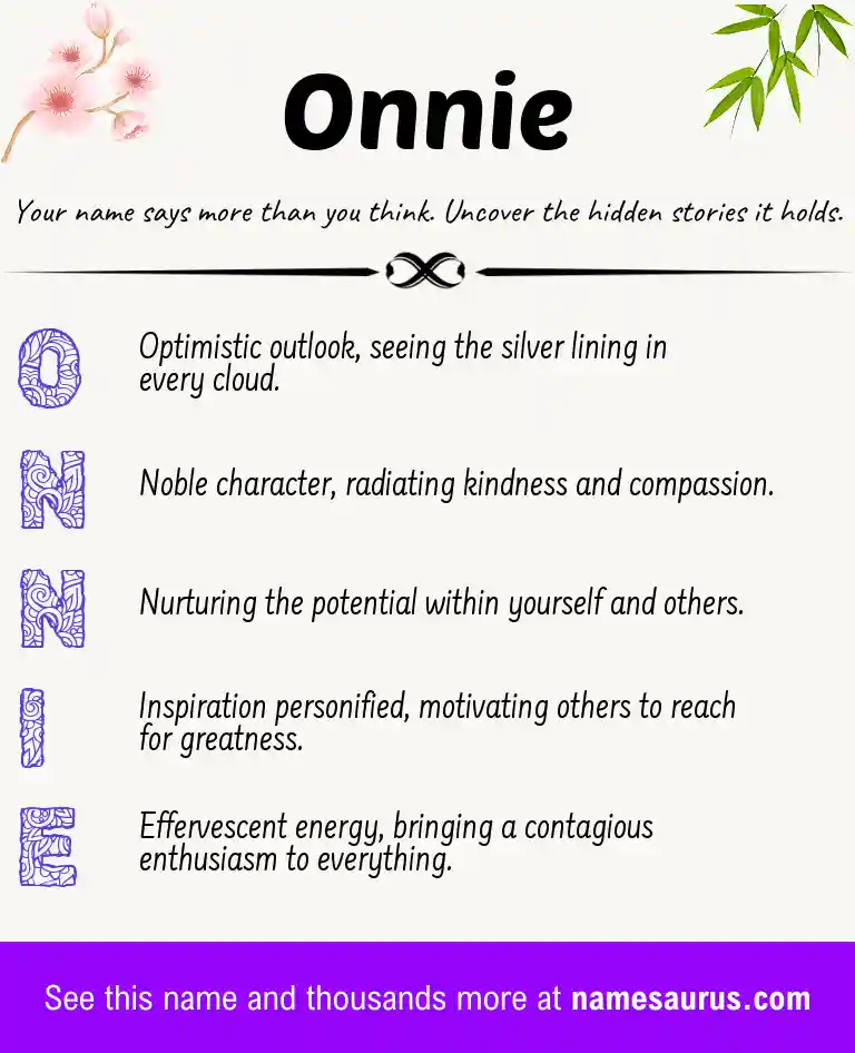 Acrostic poem about Onnie.