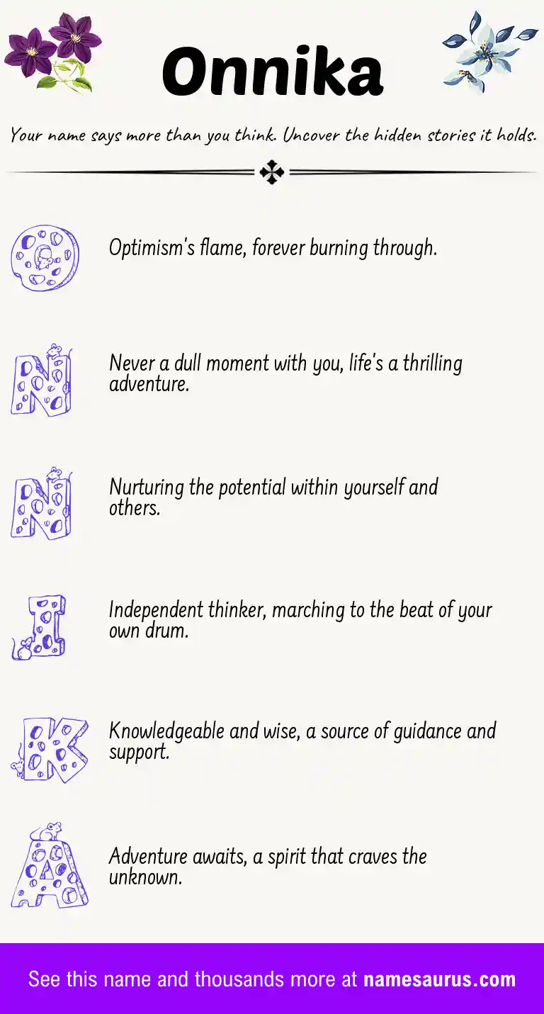 Acrostic poem about Onnika.