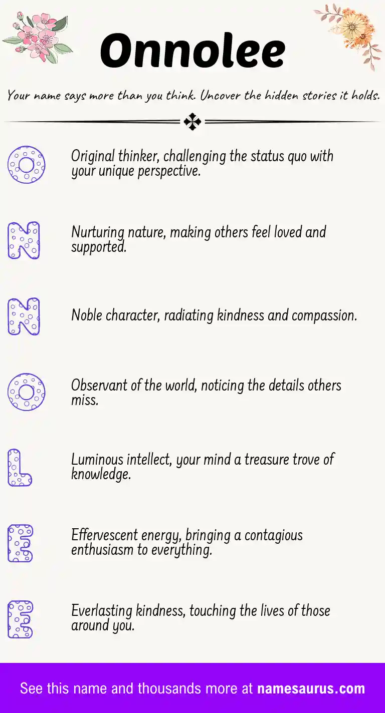 Acrostic poem about Onnolee.