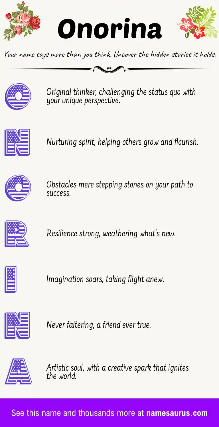 Acrostic poem about Onorina.