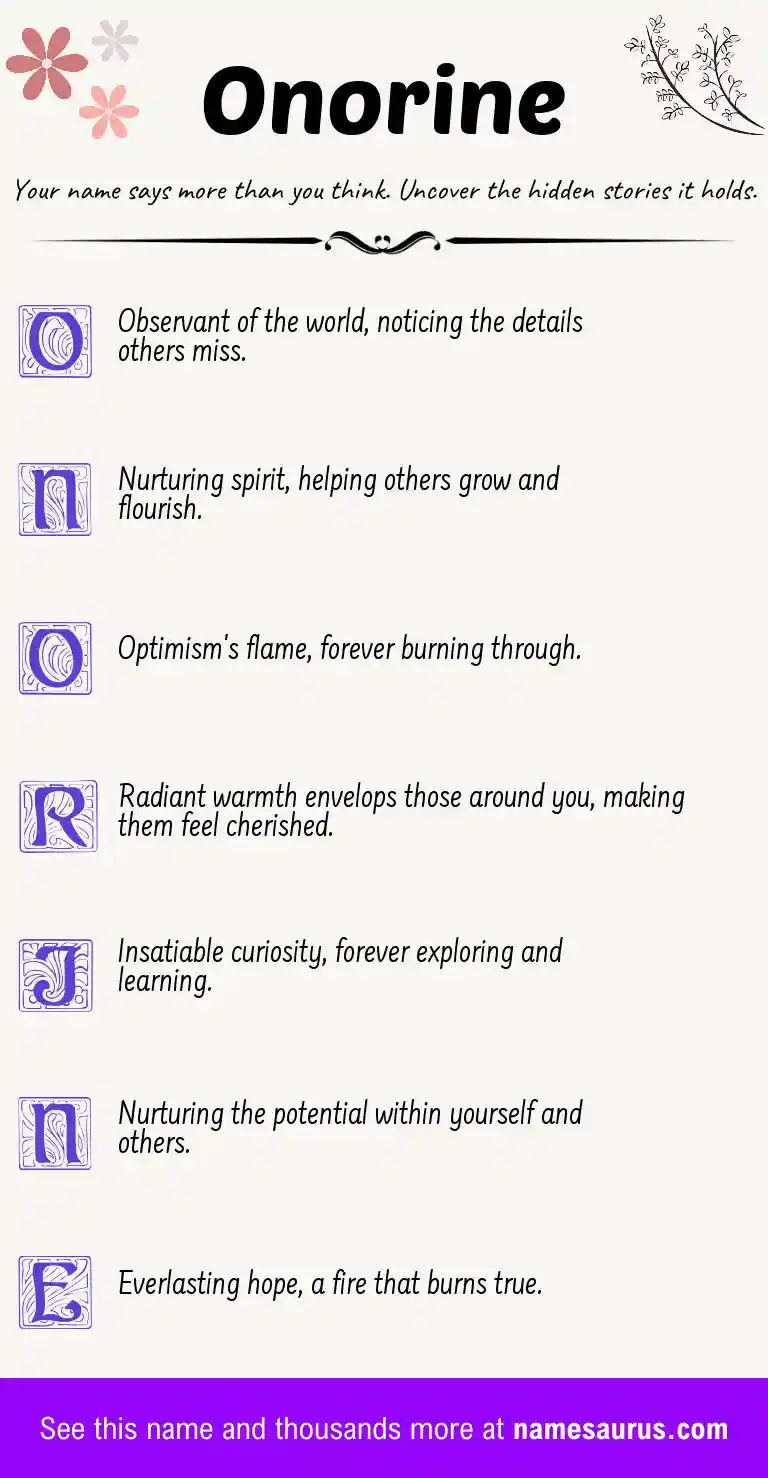 Acrostic poem about Onorine.