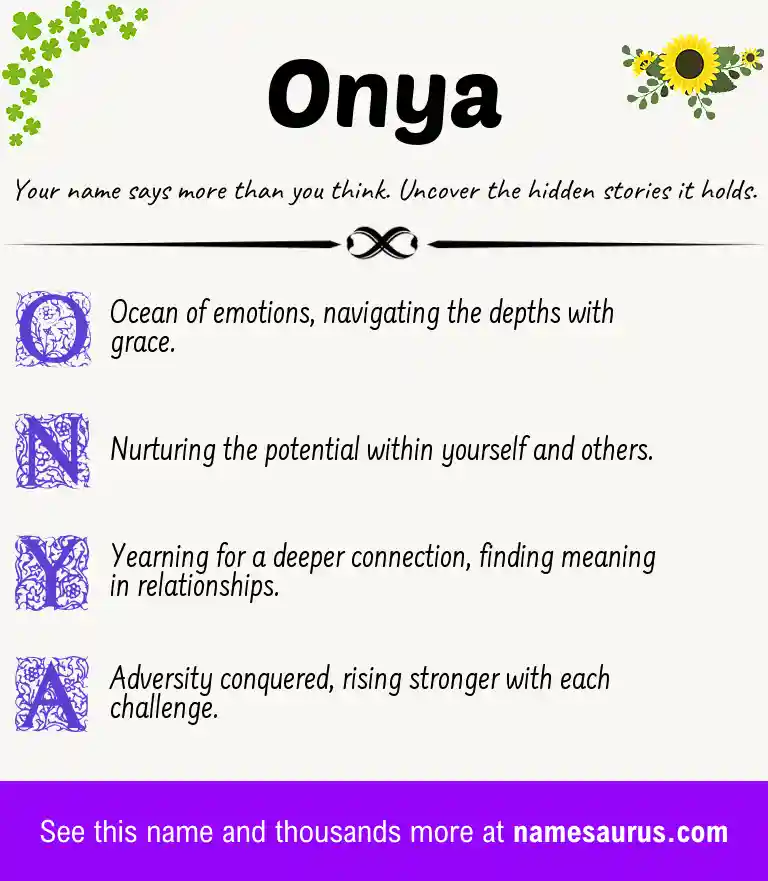 Acrostic poem about Onya.