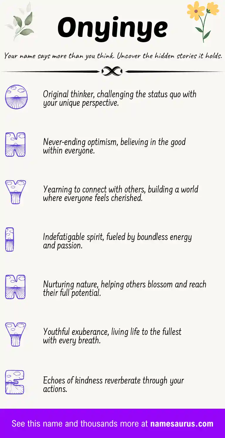 Acrostic poem about Onyinye.