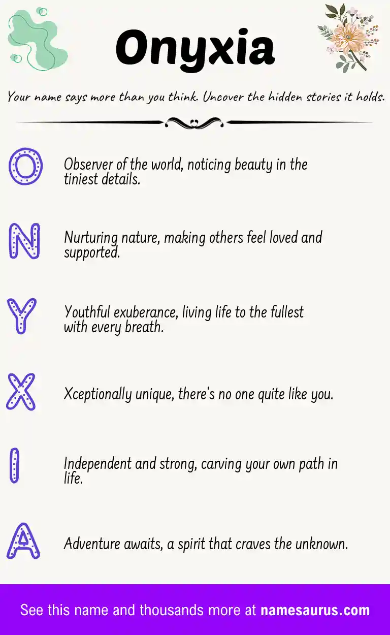 Acrostic poem about Onyxia.