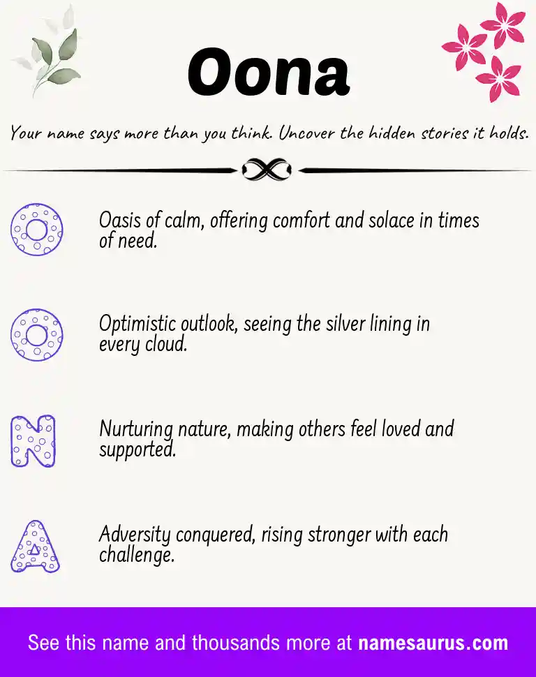 Acrostic poem about Oona.