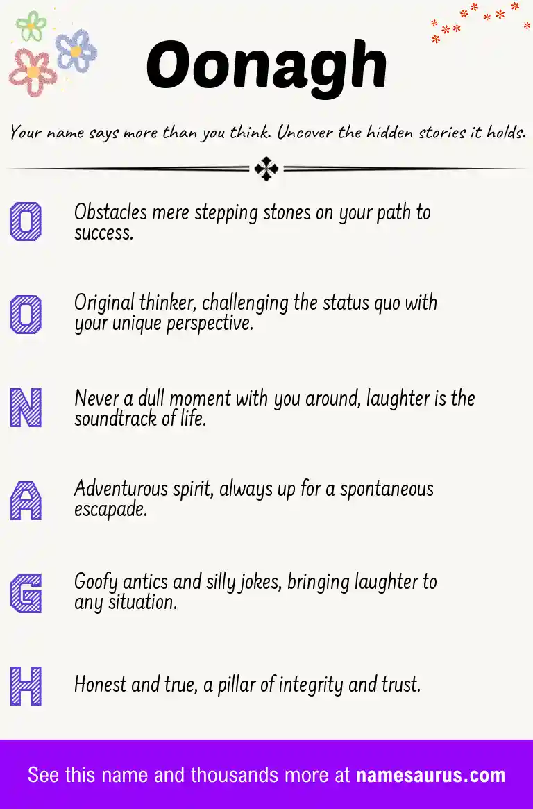 Acrostic poem about Oonagh.