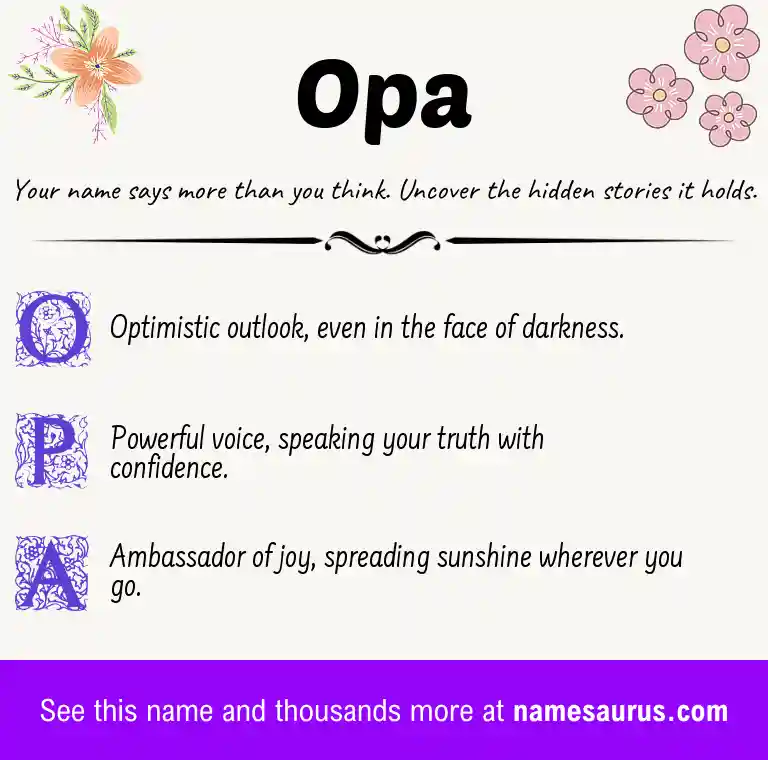 Acrostic poem about Opa.